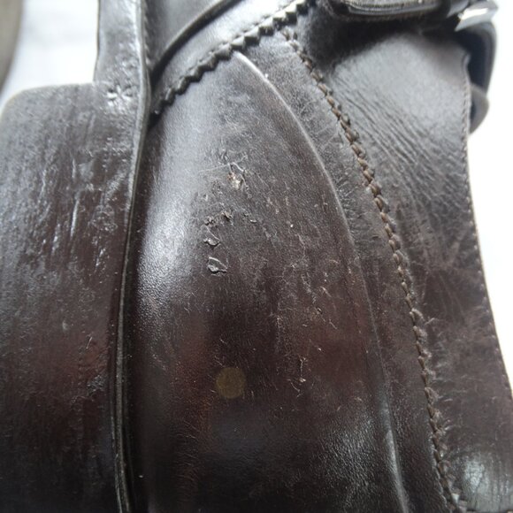 Ermenegildo Zegna ITALY Brown Leather Dress Loafer Shoes US 9.5 Double Monk main image 5